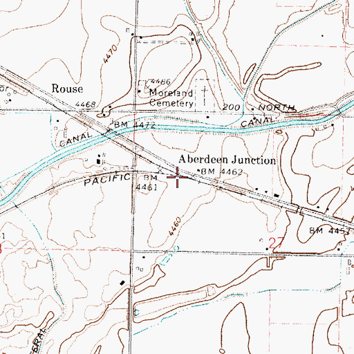 Topographic Map of Aberdeen Junction, ID