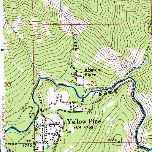 Topographic Map of Abstein Place, ID