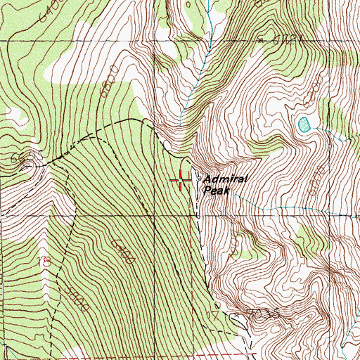 Topographic Map of Admiral Peak, ID