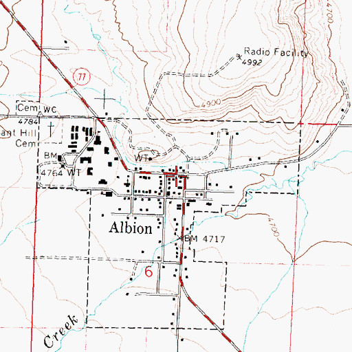 Topographic Map of Albion, ID