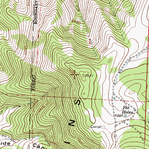 Topographic Map of Albion Mountains, ID