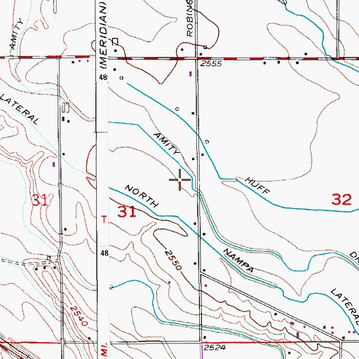 Topographic Map of Amity Drain, ID