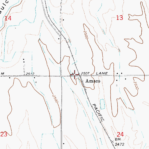 Topographic Map of Amsco, ID