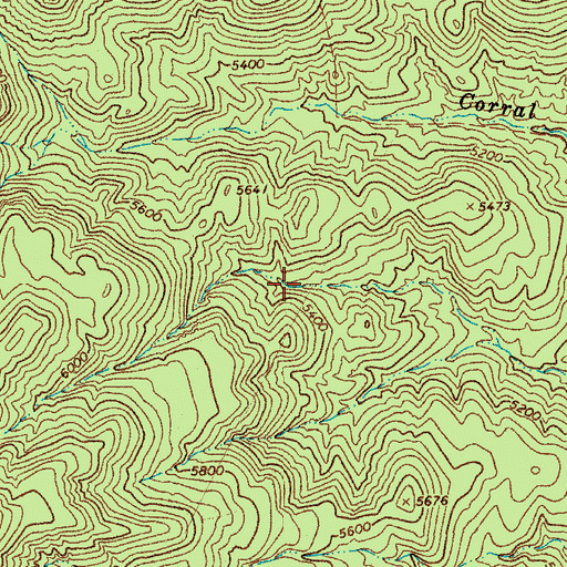 Topographic Map of Right Fork Honeysuckle Spring, AZ