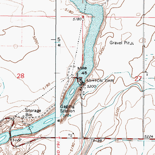 Topographic Map of Ashton Dam, ID