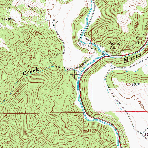 Topographic Map of Avelene Creek, ID