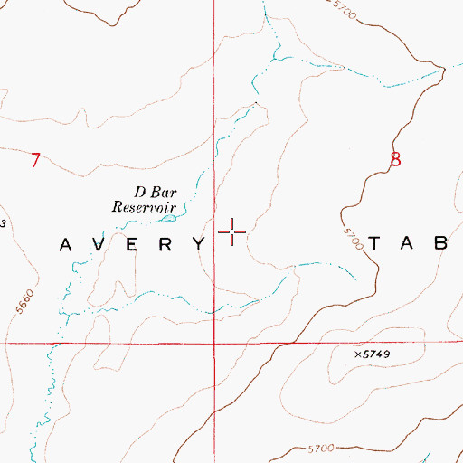 Topographic Map of Avery Table, ID