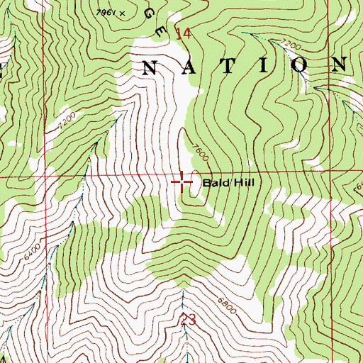Topographic Map of Bald Hill, ID