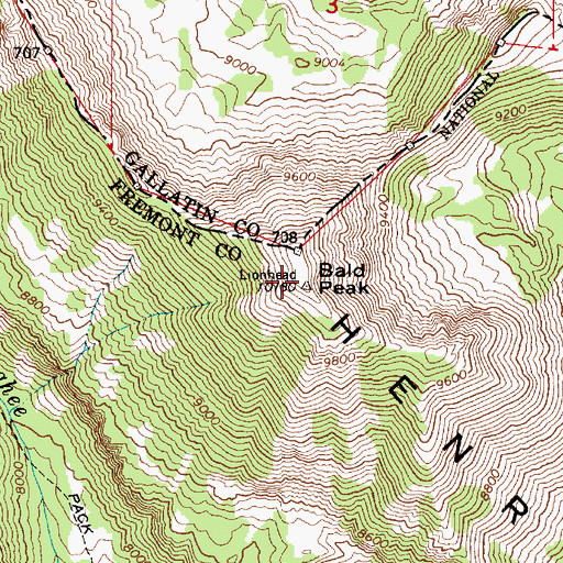 Topographic Map of Bald Peak, ID
