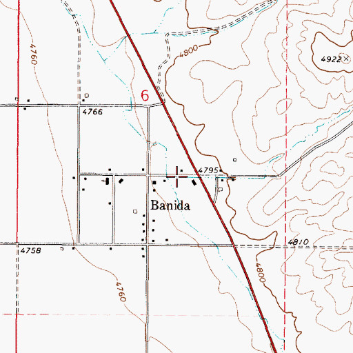 Topographic Map of Banida, ID