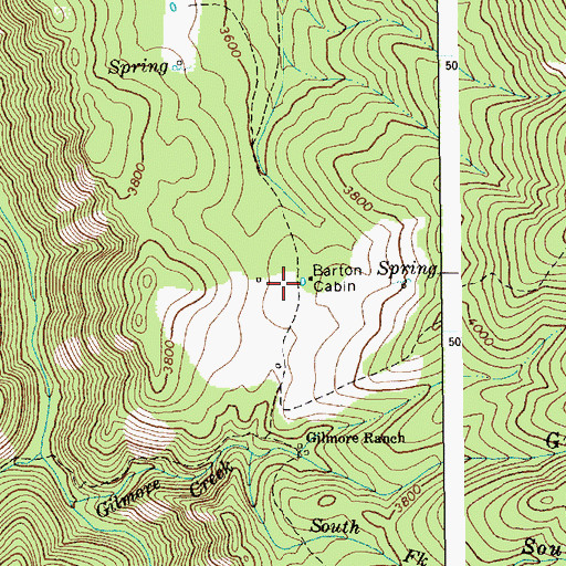 Topographic Map of Barton Cabin, ID