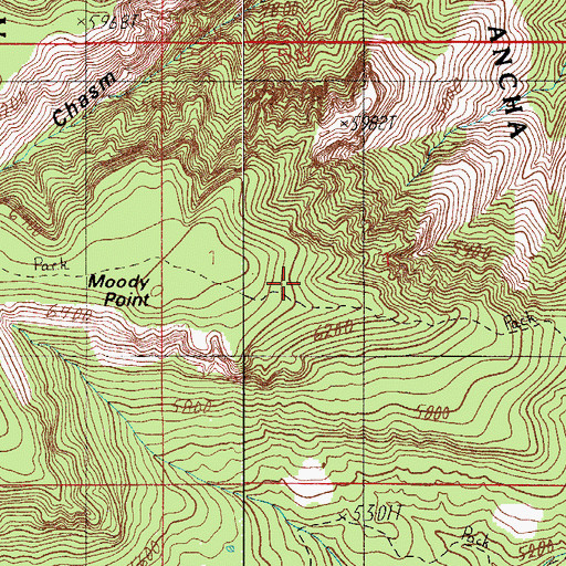 Topographic Map of Rim-Moody Point Trail, AZ