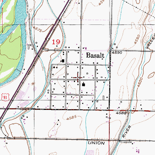 Topographic Map of Basalt, ID
