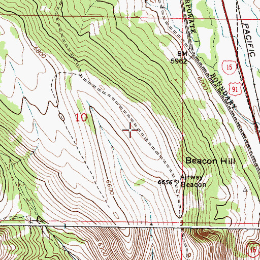 Topographic Map of Beacon Hill, ID