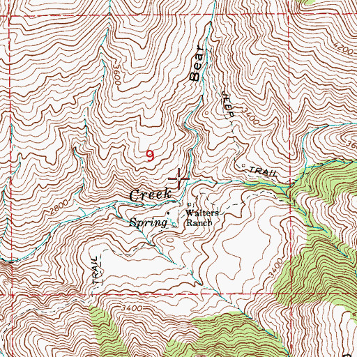 Topographic Map of Bear Gulch, ID