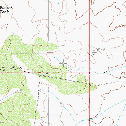 Topographic Map of Rinehart Tank, AZ