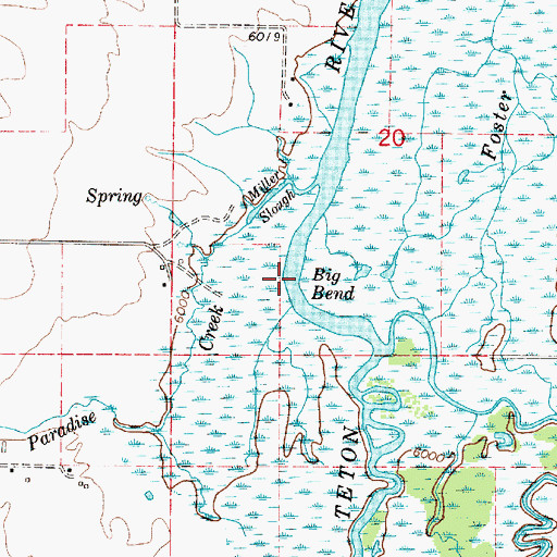 Topographic Map of Big Bend, ID