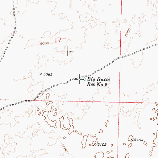 Topographic Map of Big Butte Reservoir Number Two, ID