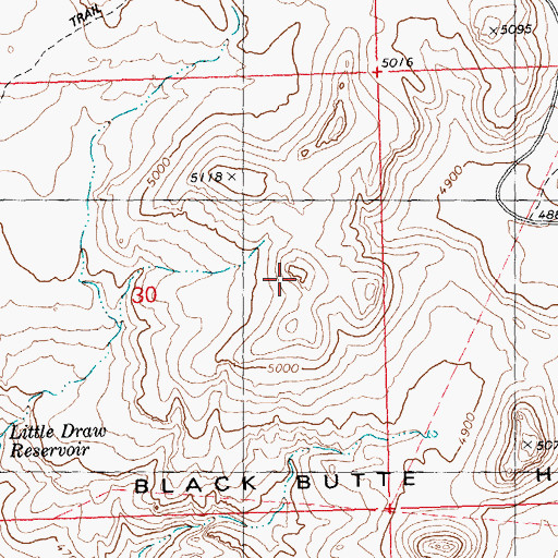 Topographic Map of Black Butte, ID