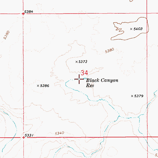 Topographic Map of Black Canyon Reservoir, ID