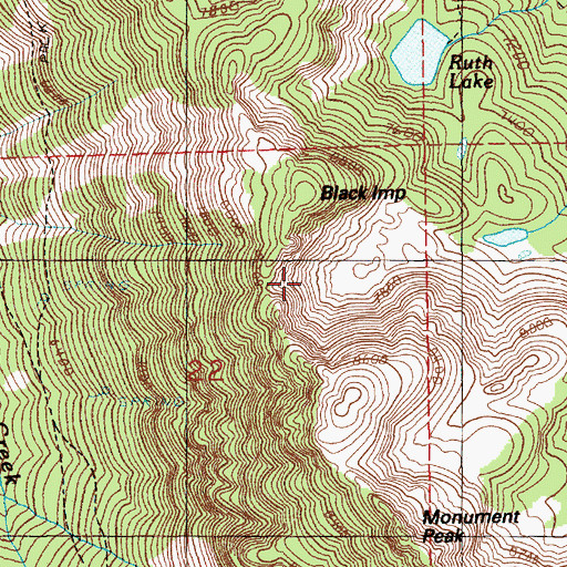 Topographic Map of Black Imp, ID