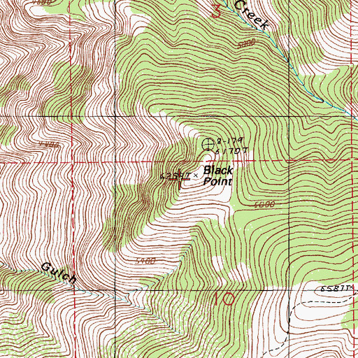Topographic Map of Black Point, ID
