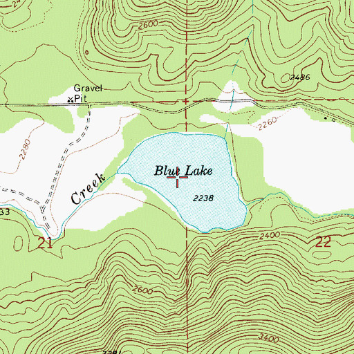 Topographic Map of Blue Lake, ID