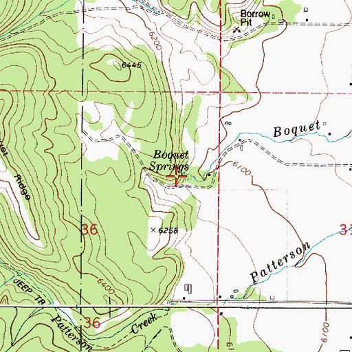 Topographic Map of Boquet Springs, ID
