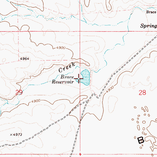 Topographic Map of Brace Reservoir, ID