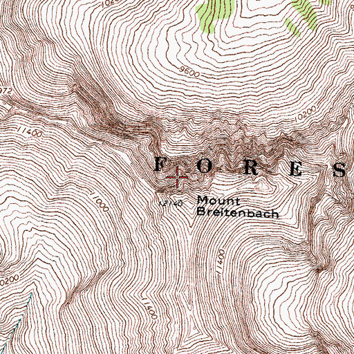 Topographic Map of Mount Breitenbach, ID