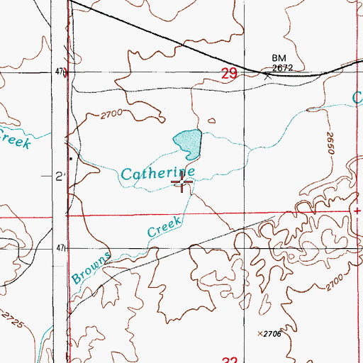 Topographic Map of Browns Creek, ID