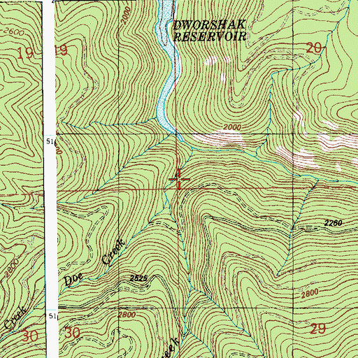 Topographic Map of Buck Creek, ID