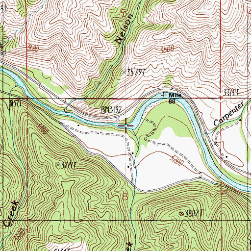 Topographic Map of Bunch Creek, ID