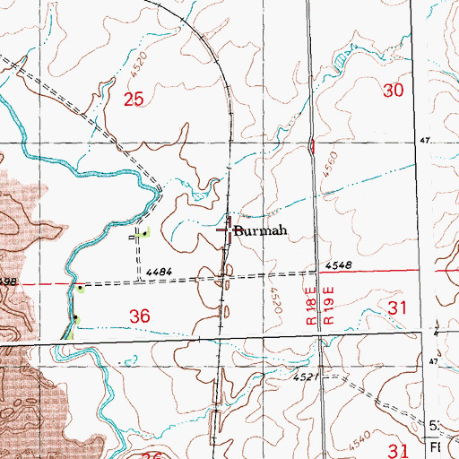Topographic Map of Burmah, ID