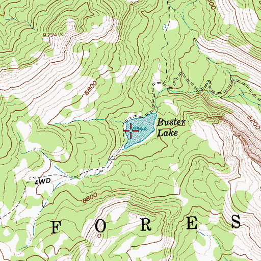 Topographic Map of Buster Lake, ID