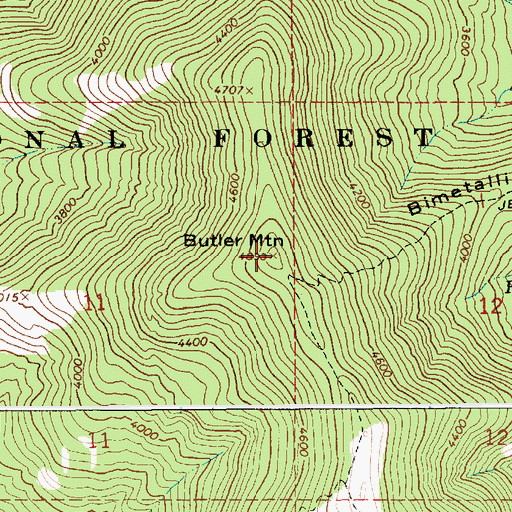 Topographic Map of Butler Mountain, ID