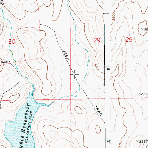 Topographic Map of Bybee Reservoir, ID