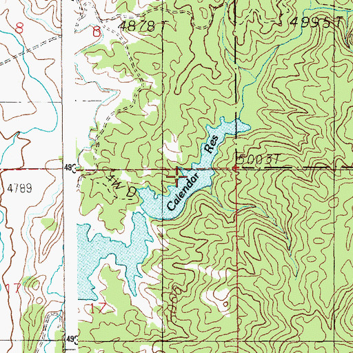 Topographic Map of Calendar Reservoir, ID
