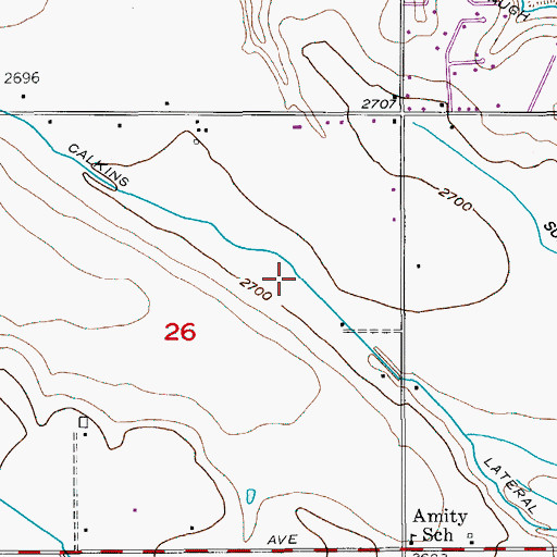 Topographic Map of Calkins Lateral, ID
