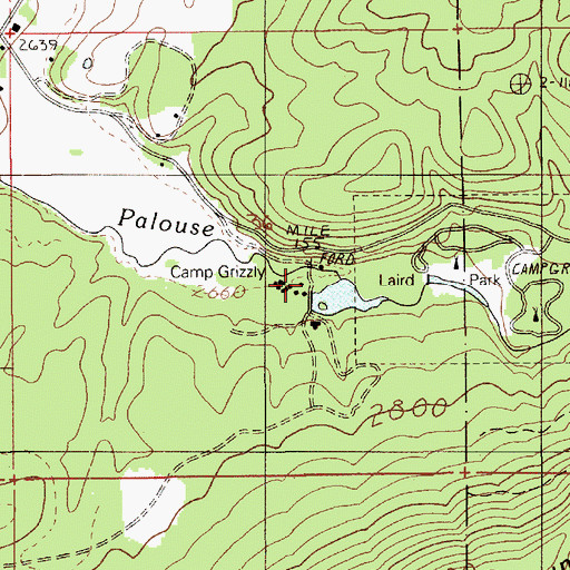 Topographic Map of Camp Grizzly, ID