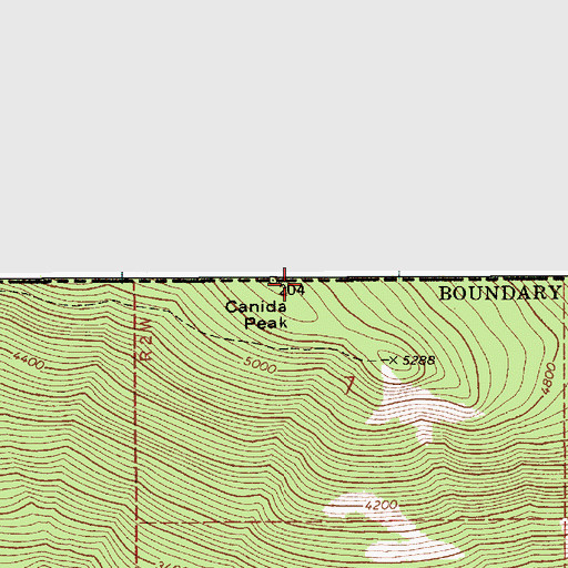 Topographic Map of Canida Peak, ID