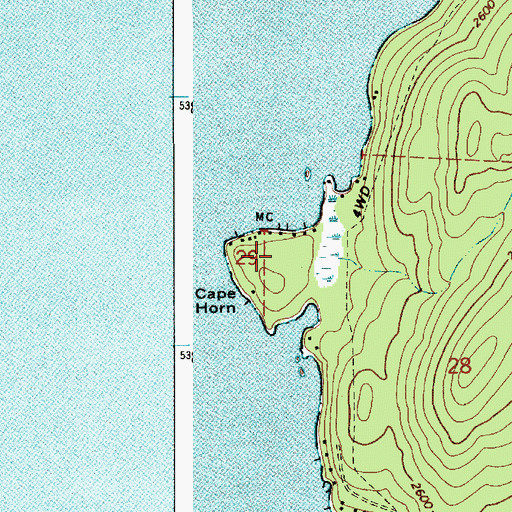 Topographic Map of Cape Horn, ID