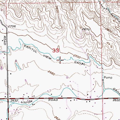 Topographic Map of Capitol View Canal, ID