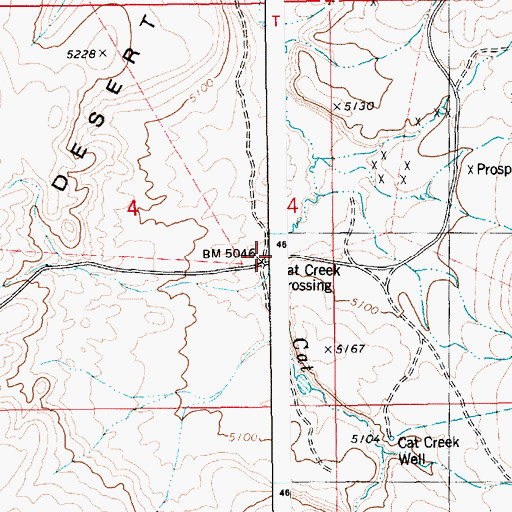 Topographic Map of Cat Creek Crossing, ID
