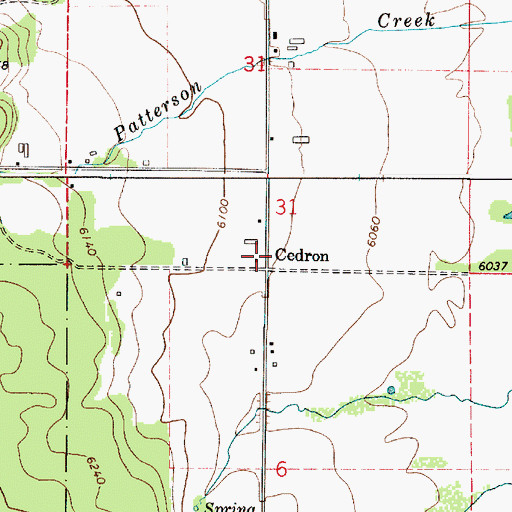 Topographic Map of Cedron, ID