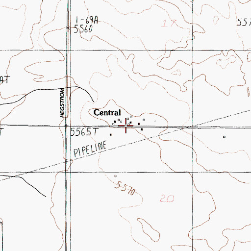 Topographic Map of Central, ID
