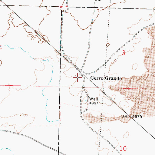 Topographic Map of Cerro Grande, ID