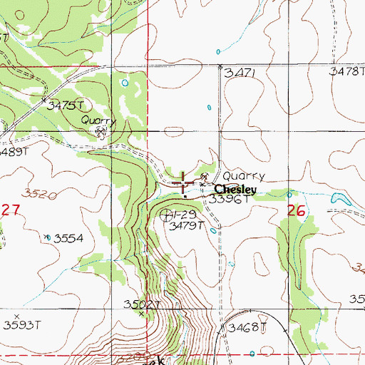 Topographic Map of Chesley, ID