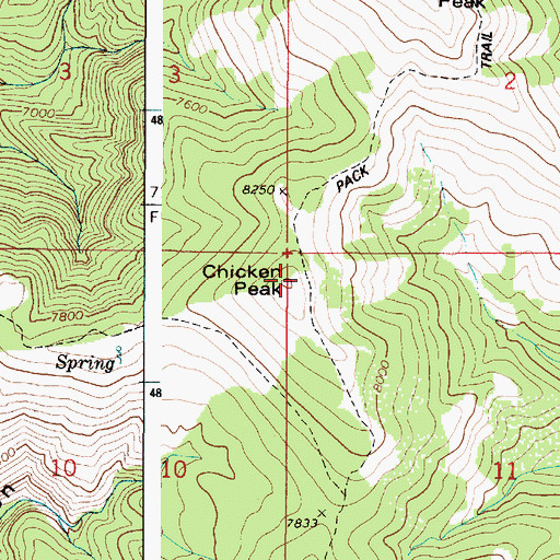 Topographic Map of Chicken Peak, ID