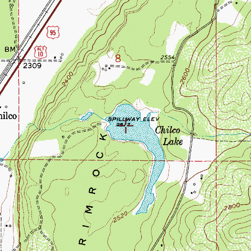Topographic Map of Chilco Lake, ID